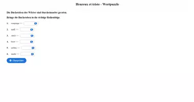 Vorschau - Stationenlernen - Glücklich & Traurig,Kamishibai,Französisch-DE,Interaktiv AB,H5P - Seite 3
