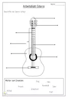 Vorschau - Stundenentwürfe - Arbeitsblatt Thema Gitarre Kl. 3 - 4 - Seite 1
