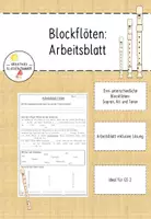 Vorschau - Arbeitsblätter - Blockflöten Arbeitsblatt Unterschiede Kl. 3 + 4 - Deckblatt