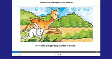 Aperçu - Affichage - Bitte Lächeln! Français-Allemand, interactif,H5P, Kamishibaï/Lesen/Moodle - Page 1