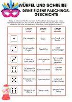 Vorschau - Arbeitsblätter - Würfel und schreibe deine Faschingsgeschichte - Deckblatt