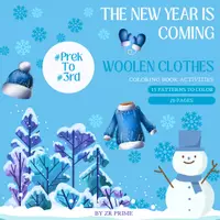 Aperçu - Matériel pour travaux manuels / dessin - The New Year is coming Woolen clothes - coloring for kids - Page de couverture