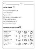 Vorschau - Arbeitsblätter - Lesen, Textverständnis, Differenzierung, Anissa und Mats verkleiden sich, Fasching, Fastnacht, Karneval - Seite 1