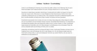 Vorschau - Arbeitsblätter - Asthma /Sachtext/PDF-Arbeitsblätter/interaktiv/H5P/Moodle/+Lösungen - Seite 1