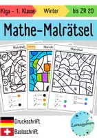 Vorschau - Arbeitsblätter - Malen nach Zahlen: Kindergarten und 1. Klasse (Winter) - Deckblatt