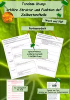 Vorschau - Arbeitsblätter - TANDEM-Partnerübung zu den Zellbestandteilen, inclusive Interactive zum Thema - Deckblatt