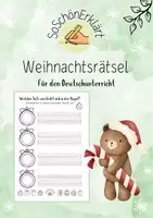 Vorschau - Arbeitsblätter - Weihnachtsrätsel für den Deutschunterricht - Deckblatt
