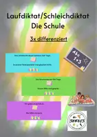 Vorschau - Fördermaterial/Inklusion - Laufdiktat 3-mal differenziert: Die Schule - Deckblatt