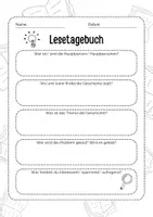 Vorschau - Arbeitsblätter - Mini Lesetagebuch - Leseförderung - Deckblatt