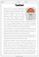 Vorschau - Arbeitsblätter - Toadstool - Reading Comprehension - Seite 1