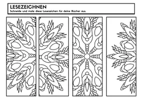 Vorschau - Mal- und Bastelvorlagen - Lesezeichen zum Ausmalen - Mandala - Seite 1