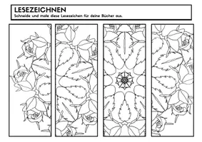 Vorschau - Mal- und Bastelvorlagen - Lesezeichen zum Ausmalen - Mandala - Seite 2