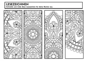 Vorschau - Mal- und Bastelvorlagen - Lesezeichen zum Ausmalen - Mandala - Seite 3