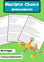 Vorschau - Arbeitsblätter - 40 Multiple-Choice-Fragen zum Thema Aminosäuren - Deckblatt