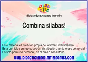 Vista previa - Hojas de trabajo - Combina sílabas y forma palabras! - página 2