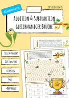 Vorschau - Arbeitsblätter - Bruchrechnung - Gleichnamige Brüche addieren SPIEL - Deckblatt