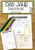 Vorschau - Anderer Materialtyp - Das Jahr - Steckbrief (Kopiervorlage) - Deckblatt