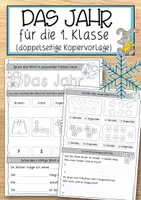 Vorschau - Anderer Materialtyp - Das Jahr für die 1. Klasse (doppelseitige Kopiervorlage) - Deckblatt