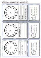 Vorschau - Fördermaterial/Inklusion - Uhr - Uhrzeiten - Zeiger zeichnen - Karten für Freiarbeit - Seite 3