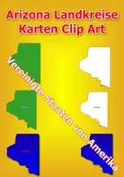 Vorschau - selbst erstellte Cliparts/Grafiken - Karten der Landkreise von Arizona ClipArt Karte Farbe, Schwarz-Weiß Kommerzielle Nutzung - Deckblatt