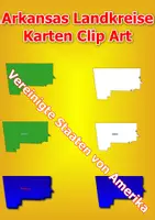Vorschau - selbst erstellte Cliparts/Grafiken - Karten der Landkreise von Arkansas ClipArt Karte Farbe, Schwarz-Weiß Kommerzielle Nutzung - Deckblatt