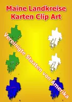 Vorschau - selbst erstellte Cliparts/Grafiken - Karten der Landkreise von Maine ClipArt Karte Farbe, Schwarz-Weiß Kommerzielle Nutzung - Deckblatt