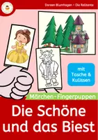 Vorschau - Mal- und Bastelvorlagen - Die Schöne und das Biest - Märchen - Fingerpuppen - Deckblatt