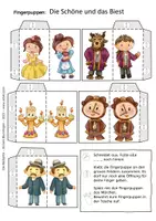 Vorschau - Mal- und Bastelvorlagen - Die Schöne und das Biest - Märchen - Fingerpuppen - Seite 2