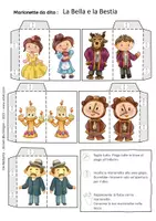 anteprima - Materiale per pittura e bricolage - La Bella e la Bestia - Marionette a Dito - Favola - Pagina 2