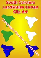 Vorschau - selbst erstellte Cliparts/Grafiken - Karten der Landkreise von South Carolina ClipArt Karte Farbe, Schwarz-Weiß Kommerzielle Nutzung - Deckblatt