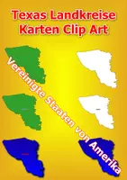 Vorschau - selbst erstellte Cliparts/Grafiken - Karten der Landkreise von Texas ClipArt Karte Farbe, Schwarz-Weiß Kommerzielle Nutzung - Deckblatt