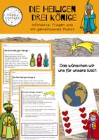 Vorschau - Arbeitsblätter - Die Heiligen Drei Könige - Infotexte, Fragen und ein gemeinsames Plakat - Deckblatt