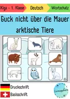 Vorschau - Spiele - Guck nicht über die Mauer: arktische Tiere (Wortschatz) - Deckblatt