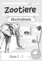 Vorschau - Arbeitsblätter - Abschreibtexte: Zootiere (3-fach differenziert) Klasse 1-3 - Deckblatt