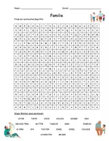 Vorschau - Arbeitsblätter - Suchsel zum Thema Familie (Buchstabengitter) - Seite 1