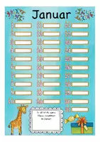 Vorschau - Arbeitsblätter - Geburtstagskalender Giraffenklasse - Seite 1
