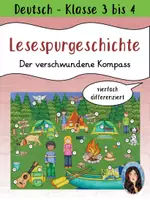 Vorschau - Stundenentwürfe - Lesespur / Lesespurgeschichte "Der verschwundene Kompass" (vierfach differenziert) - Deckblatt