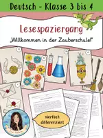 Vorschau - Stundenentwürfe - Lesespaziergang "Willkommen in der Zauberschule!" (vierfach differenziert) - Deckblatt