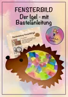Vorschau - Mal- und Bastelvorlagen - Fensterbild Der Igel mit Bastelanleitung - Deckblatt