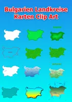 Vorschau - Bildkarten - Karten von Bulgarien ClipArt Farbe und schwarz-weiß Karte Kommerzielle Nutzung - Deckblatt
