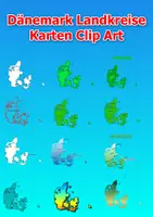Vorschau - Bildkarten - Karten von Dänemark ClipArt Farbe und schwarz-weiß Karte Kommerzielle Nutzung - Deckblatt