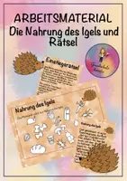 Vorschau - Arbeitsblätter - Nahrung des Igels-Arbeitsmaterial und Rätsel - Deckblatt