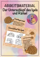 Vorschau - Arbeitsblätter - Unterschlupf des Igels-Arbeitsmaterial und Rätsel - Deckblatt