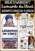 Vorschau - Unterrichtsreihen - Leonardo da Vinci - Berühmte Künstler Flipbook - Basteln & Lernen mit Kunst Bastelvorlage - Deckblatt