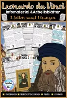 Vorschau - Arbeitsblätter - Leonardo da Vinci Infomaterial & Arbeitsblätter | Kunst & Geschichte - Renaissance - SOFORT EINSETZBAR - Deckblatt
