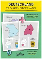 Vorschau - Arbeitsblätter - Deutschland Bundesländer & Hauptstädte Bildkarten 🇩🇪 🌍 Tafelmaterial & Arbeitsblatt - Deckblatt