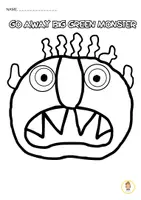 Vorschau - Mal- und Bastelvorlagen - Go away monster activitites aux Englisch - Seite 1