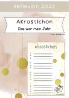 Vorschau - Anderer Materialtyp - Winterferien - Akrostichon Jahresrückblick - Deckblatt