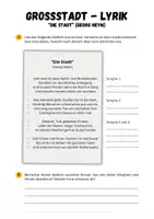 Vorschau - Arbeitsblätter - Expressionismus: Großstadt - Gedicht: 9 Aufgaben mit Lösung: Analyse "Die Stadt" (G. Heym) - Seite 1
