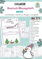 Vorschau - Unterrichtsreihen - Klasse 2 Winter Interaktive Übungen Deutsch Übungsheft Winter, Lesen, Rechtschreibung, Wortarten - Deckblatt